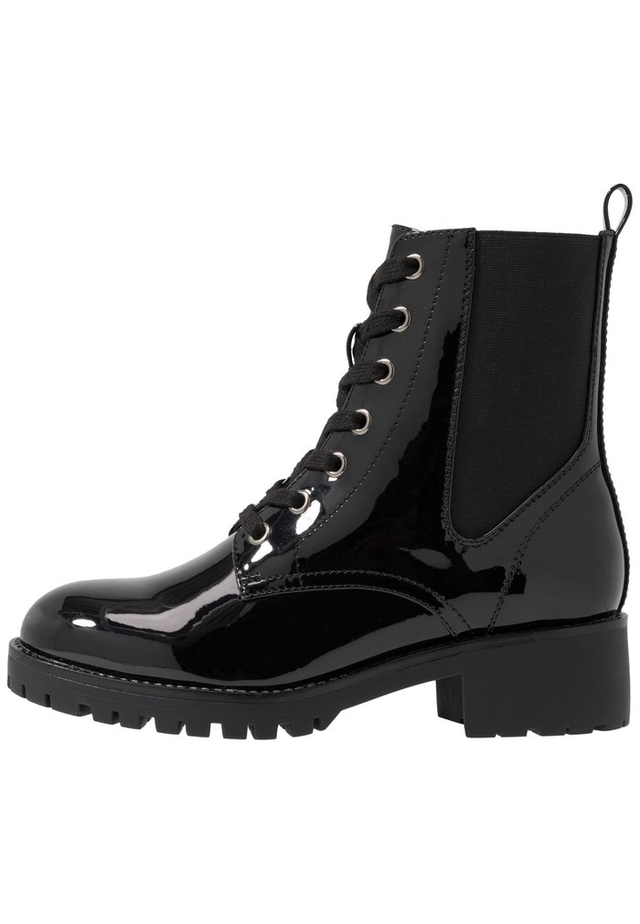 Bottines Anna Field Dentelle up Block heel Zip UP Noir Femme | ROI-7635774